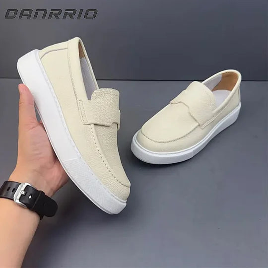 Mocassins rétro décontractés pour hommes en cuir véritable faits à la main DANRRIO