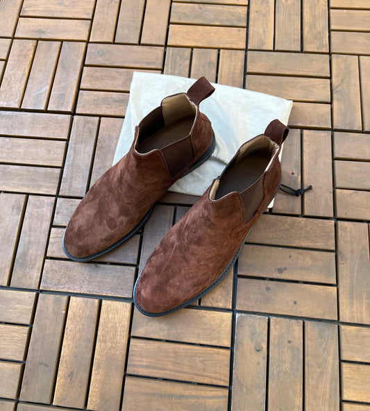 Bottine Chelsea en Daim Maron