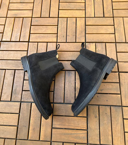 Bottine Chelsea en Daim Noir