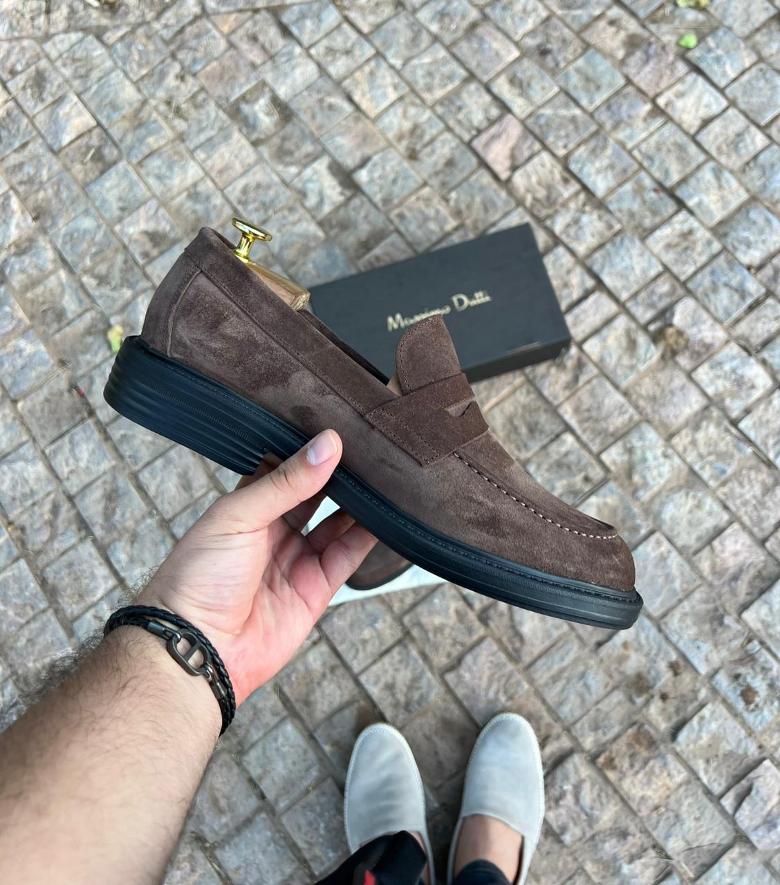 MOCASSIN MARRON DAIM MD – Semelle Flexible & Design Élégant