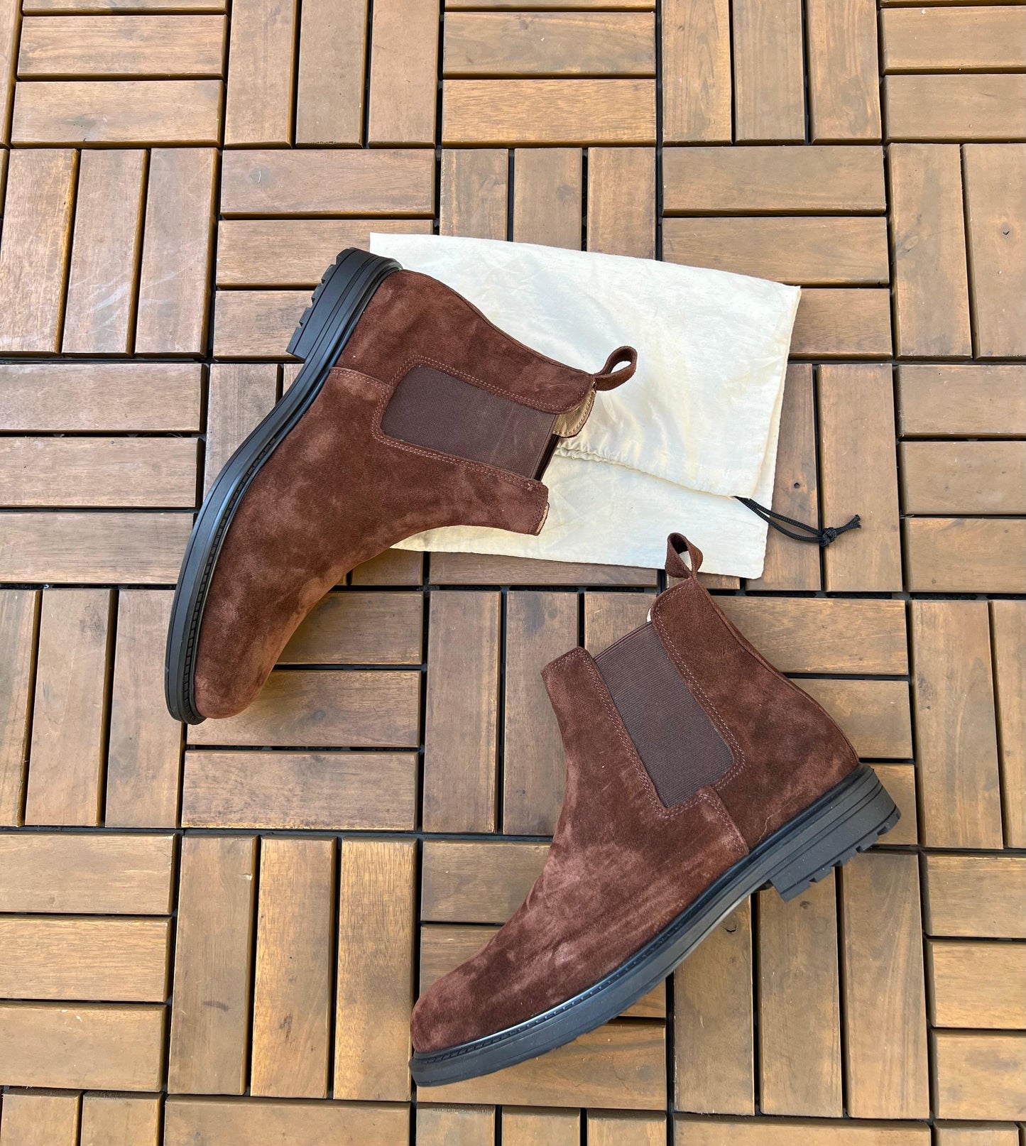 Bottine Chelsea en Daim Maron