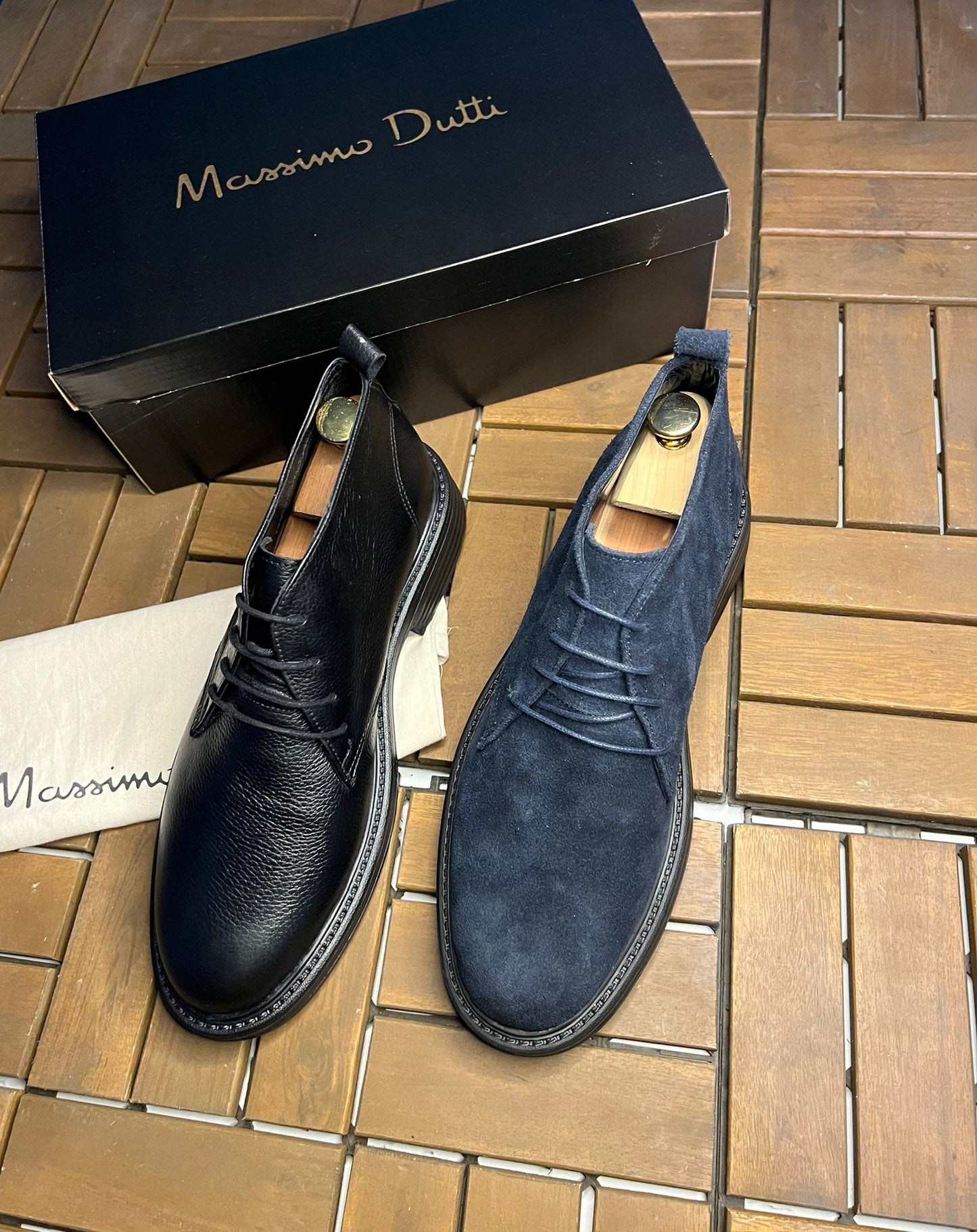 Bottines Daim bleu marin