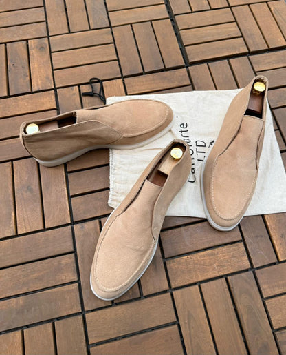 Bottines en croûte de cuir