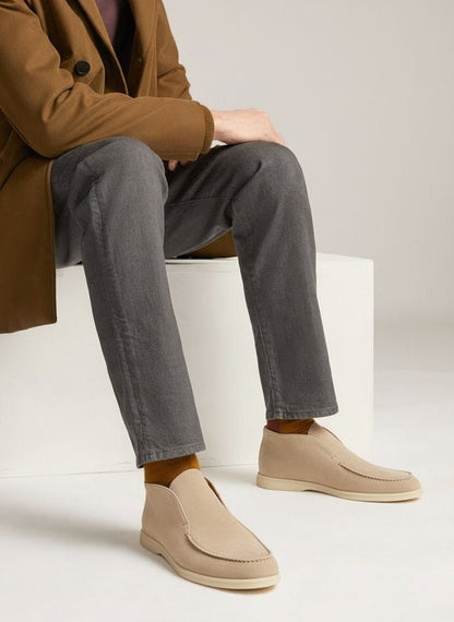 Bottines en croûte de cuir