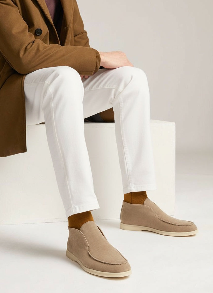 Bottines en croûte de cuir