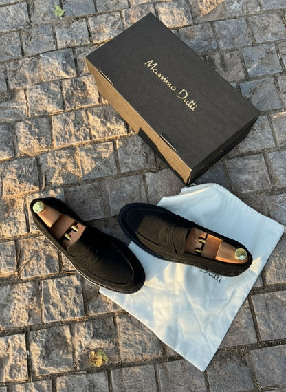 MOCASSIN NOIRE DAIM MD  – Semelle Flexible & Design Élégant