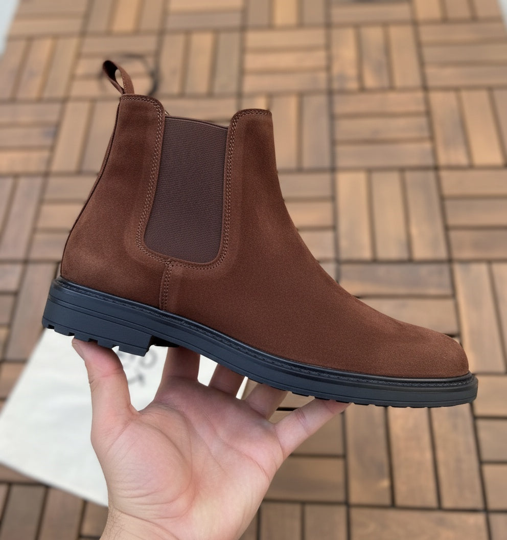 Bottine Chelsea en Daim Maron
